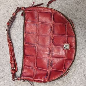 Dooney & Bourke red crocodile leather bag